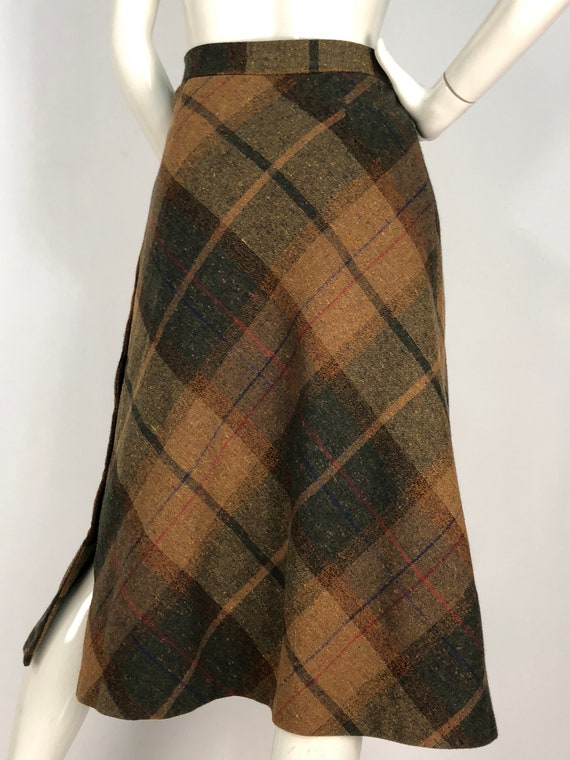 70s plaid skirt/1970s plaid skirt/vintage skirt