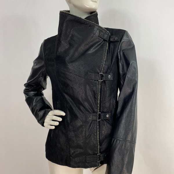 Genuine leather jacket, warm leather jacket