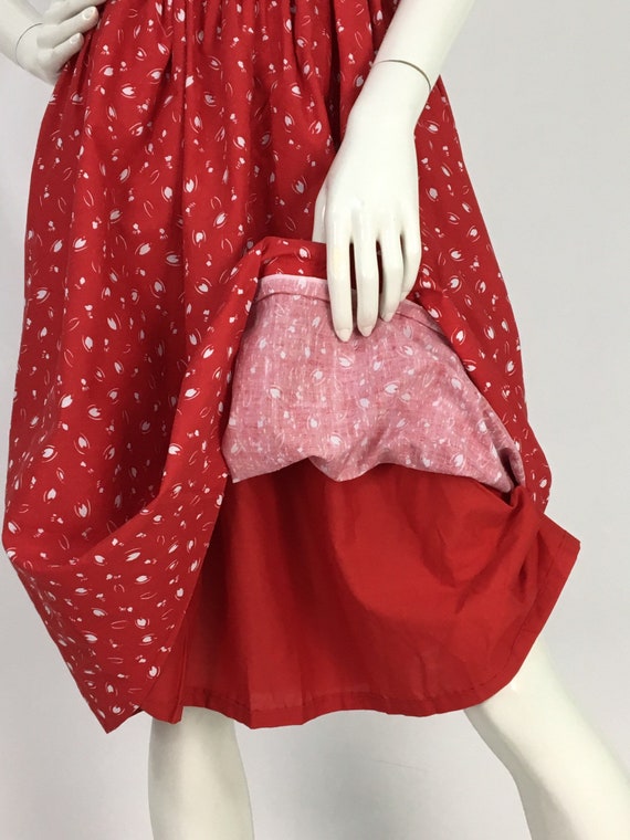 1950s red apron dress/50s retro dress/retro apron… - image 6