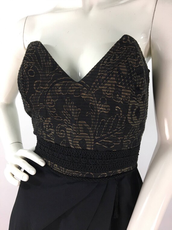 80s vintage strapless jumpsuit palazzo pants
