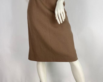 falda de lana de los años 70, falda de lana topo