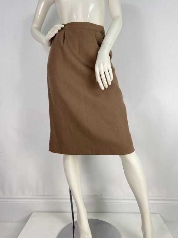 1970s wool skirt, taupe wool skirt