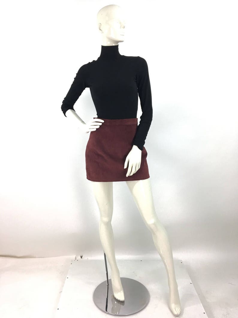 80s suede mini skirt/vintage mini skirt image 1