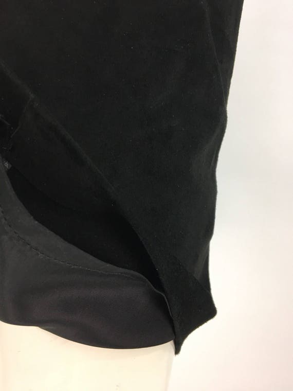 Genuine 80s black suede leather skirt - image 7