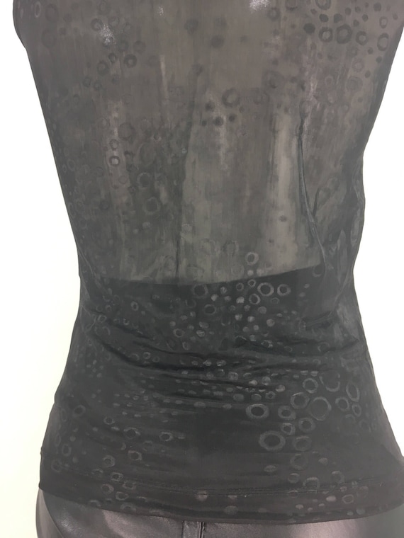 1980s sheer top, black sexy sheer top - image 1