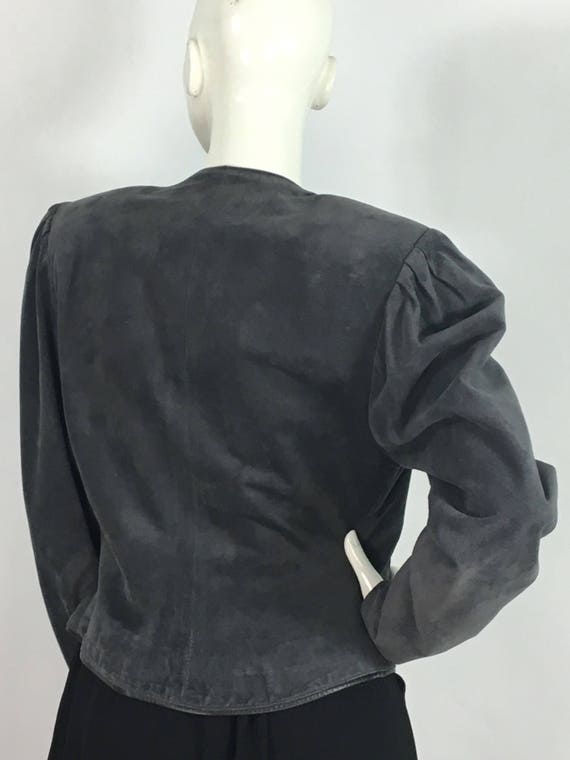 80s 90s Danier leather jacket/grey leather jacket - image 3
