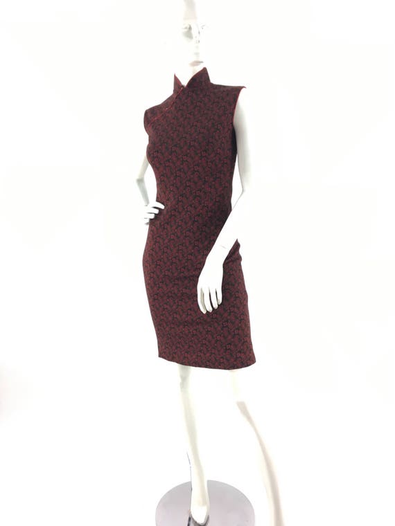 Vintage oriental dress/cheongsam dress/70s asian d
