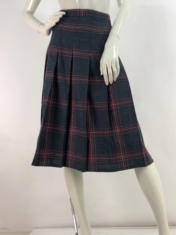 1970s plaid skirt/70s plaid wool - image 4
