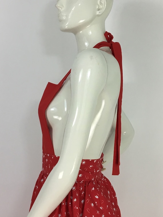 1950s red apron dress/50s retro dress/retro apron… - image 9