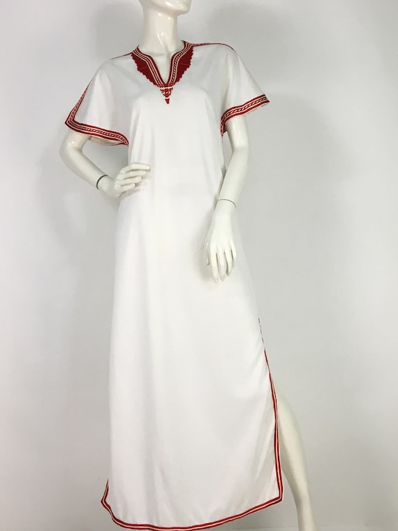 70s turkish maxi dress/70s boho maxi dress/embroid