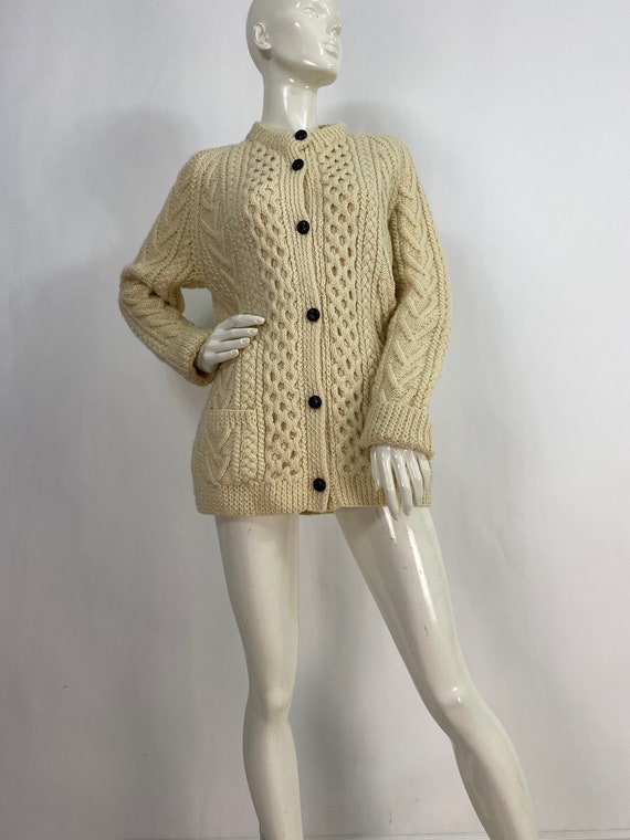 Gaeltarra pure wool sweater, cable knit cardigan … - image 2
