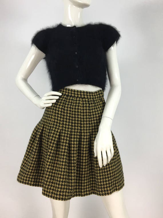 70s houndstooth plaid wool skirt/70s 80s 90s wool… - image 10