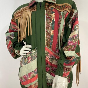 Quilted jacket, Quilted tassel jacket, unique handmade jacket