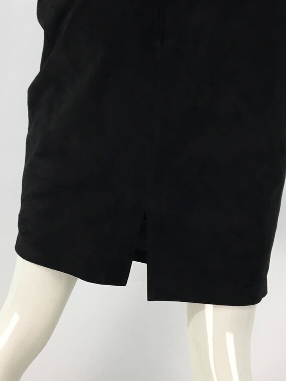 Genuine 80s black suede leather skirt - image 1