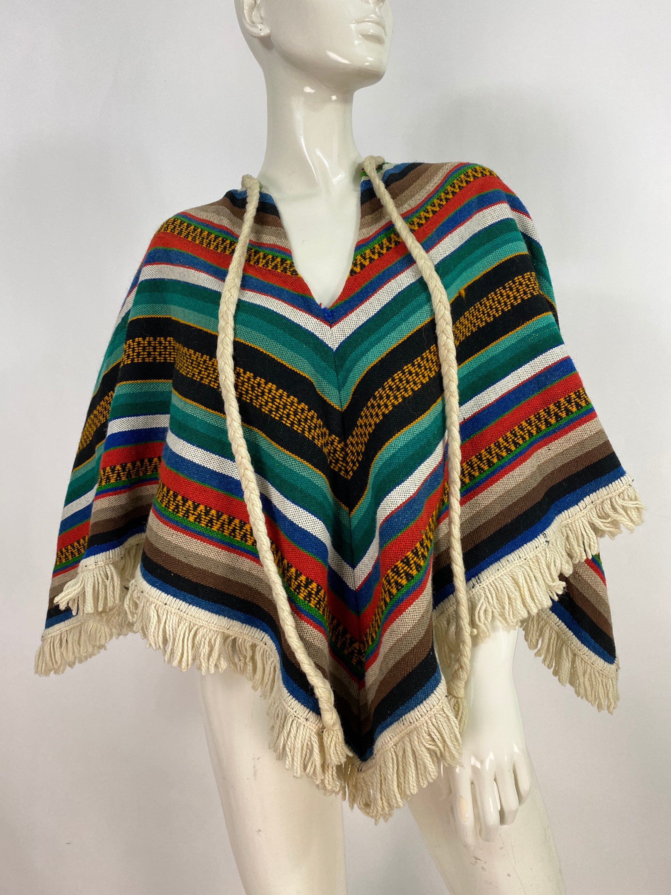 Mexican Fringe Trim Poncho - Etsy