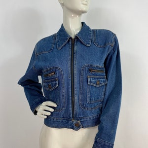Vintage jean jacket, Le Chateau denim jacket, 90s jean jacket