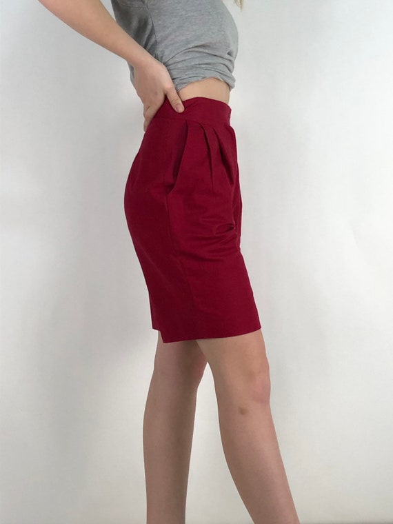 80s high waist shorts/ red high waist shorts