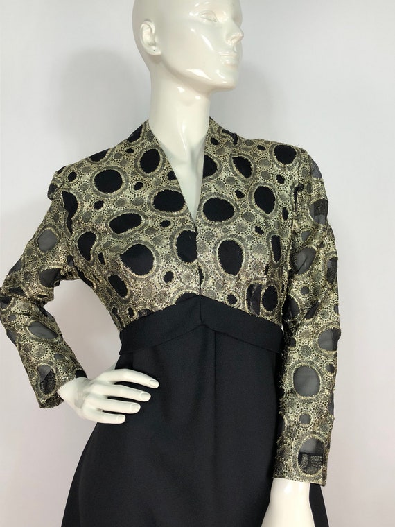1960s evening dress/60s gold dress/1960s union lab
