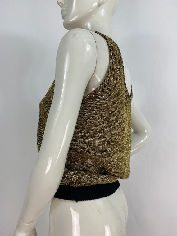90s gold knit top - image 5