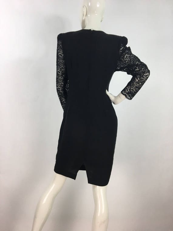 80s 90s black cocktail dress/Maggy London vintage… - image 9