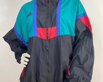 Vintage 1980s Columbia Sportswear Quarter Zip Windbreaker Jacket
