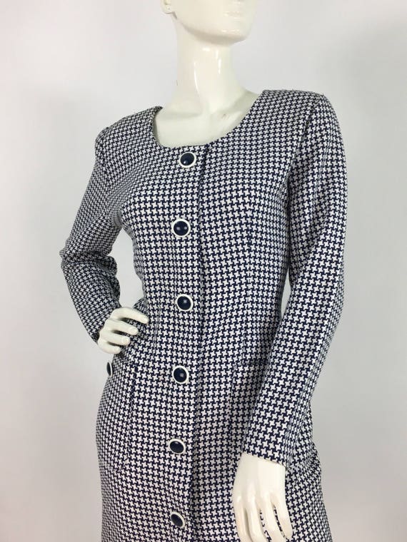 80s Algo dress/houndstooth plaid dress - image 8