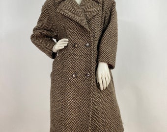 1980s Jacob Crowley coat, vintage mohair wool blend coat