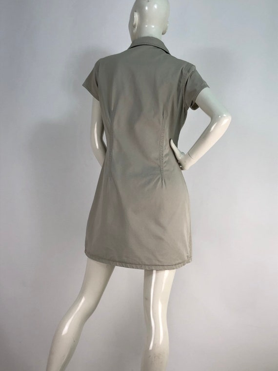 90s khaki dress/squeeze jeans dress/khaki dress - image 3