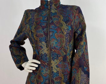 90s tapestry jacket, vintage tapestry jacket