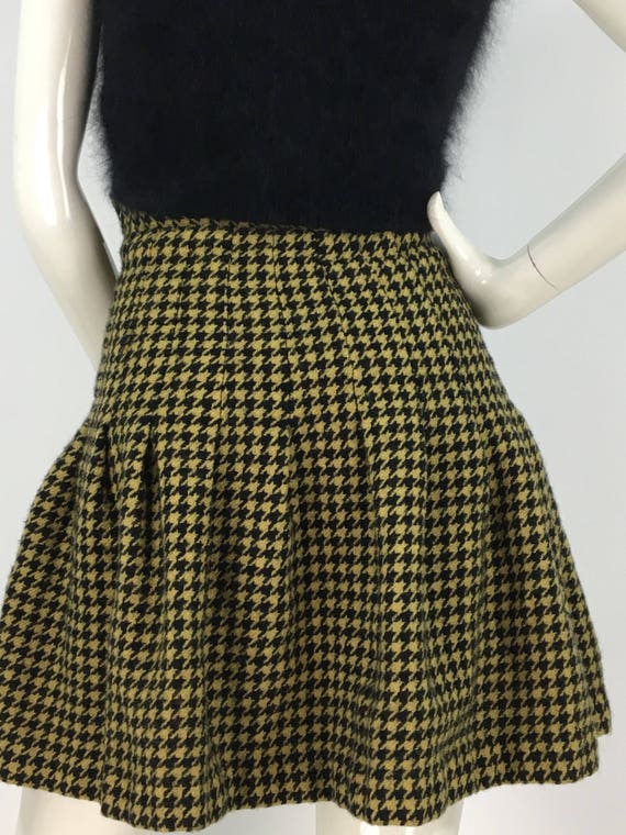 70s houndstooth plaid wool skirt/70s 80s 90s wool… - image 5