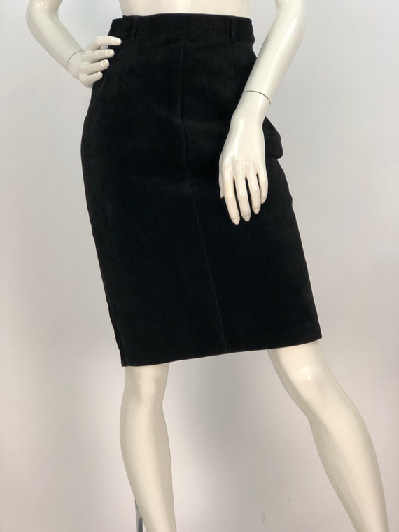 90s leather skirt/90s suede skirt - image 1