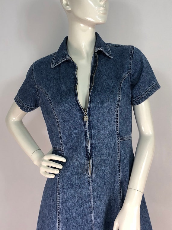 Cotton ginny denim dress/1990s cotton ginny dress/