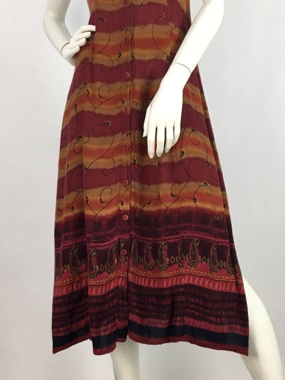 90s tribal print midi dress/vintage midi - image 5