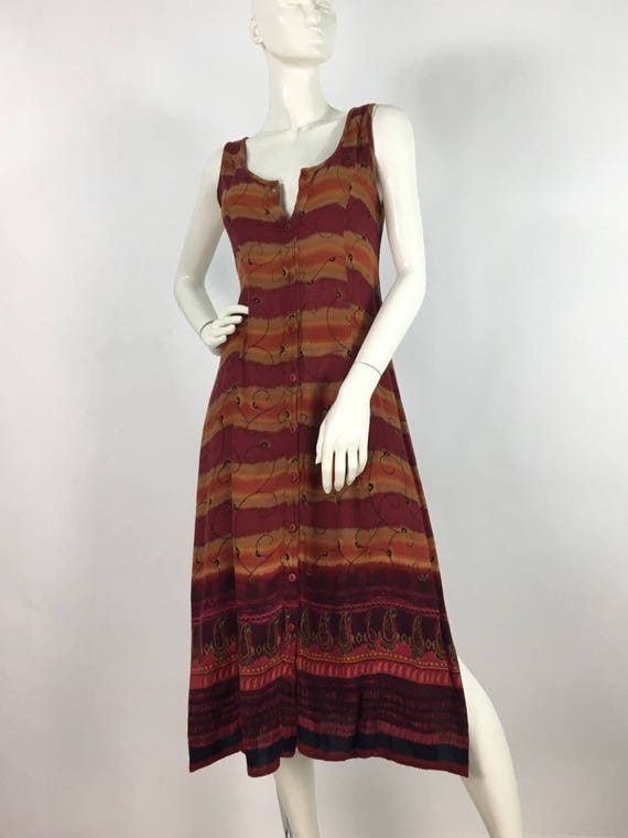 90s tribal print midi dress/vintage midi - image 6