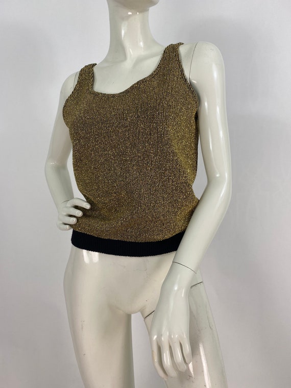 90s gold knit top - image 3