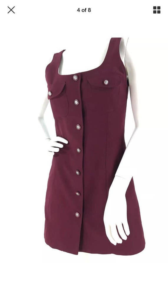 burgundy button up dress