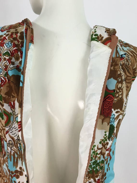 1960s chinoiserie maxi dress/vintage Art Deco max… - image 6