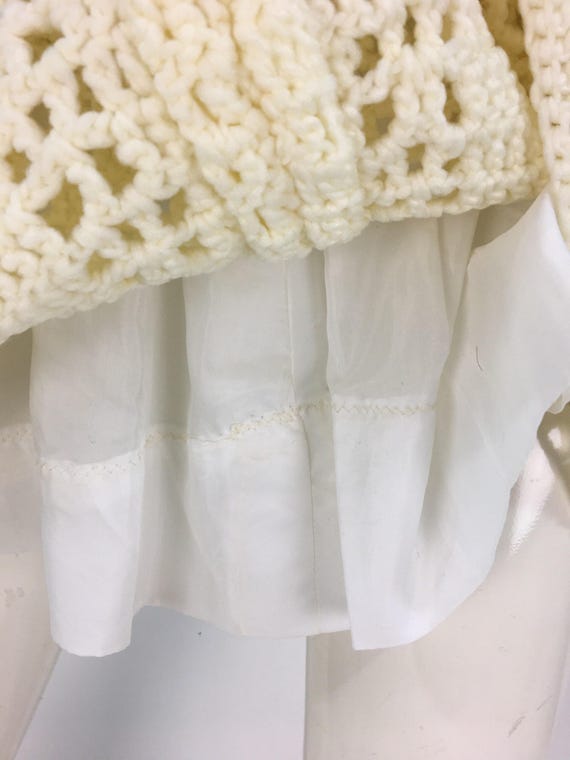 1950s cream crochet skirt/50s crochet skirt/off w… - image 6