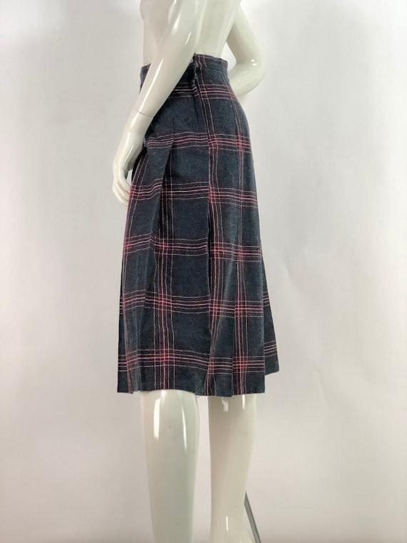 1970s plaid skirt/70s plaid wool - image 2