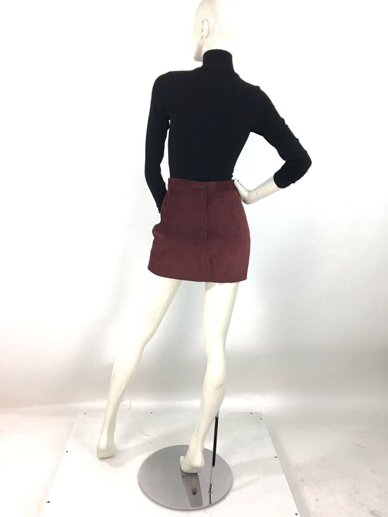 80s suede mini skirt/vintage mini skirt image 2