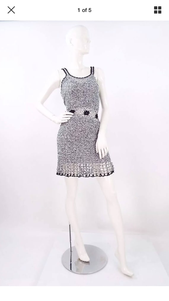 70s crochet dress/1970s bohemian crochet dress/boh