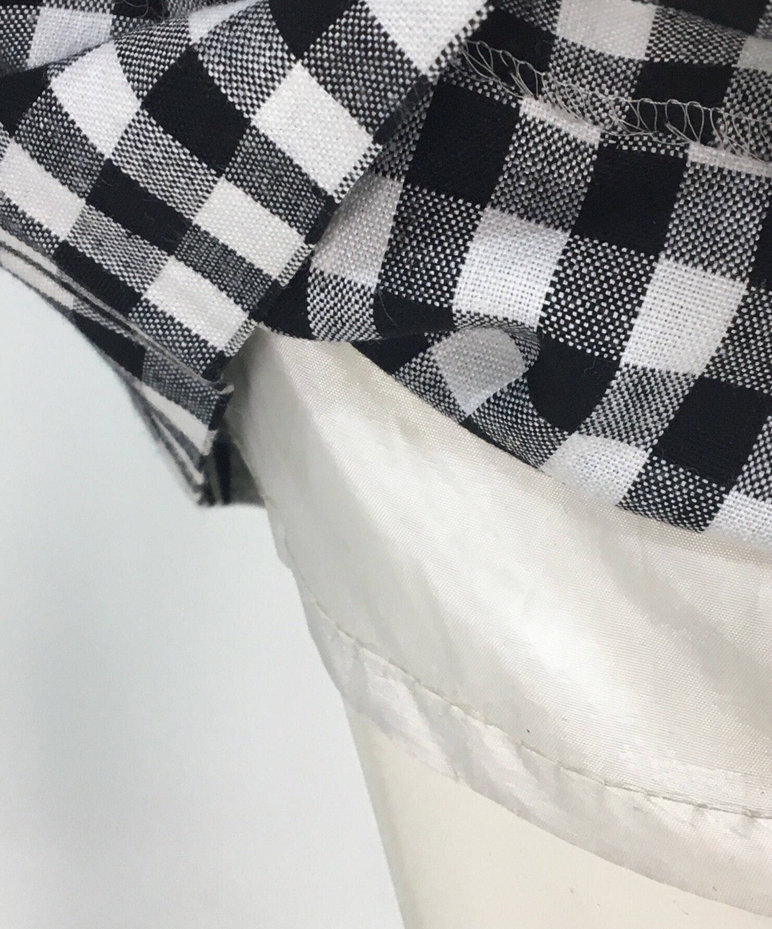 Black Checkered Print High Waist Casual Shorts