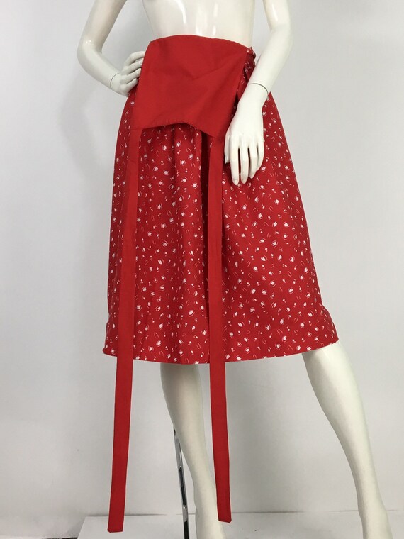 1950s red apron dress/50s retro dress/retro apron… - image 7