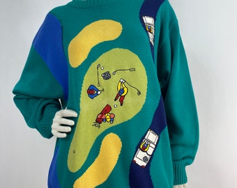 Vintage knit golf sweater, pivot sportswear sweater