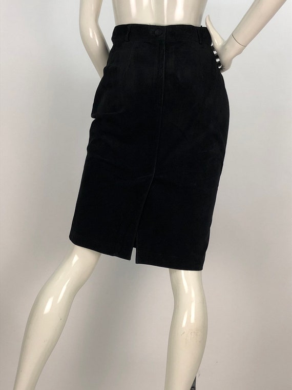 90s leather skirt/90s suede skirt - image 2