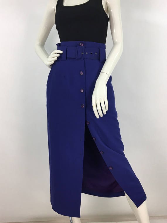 Vintage Jacob high waist belted midi, 80s high wa… - image 10