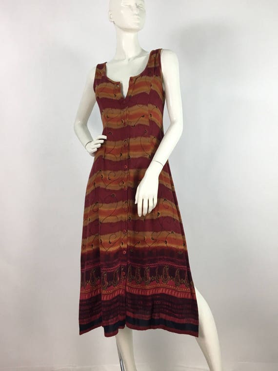 90s Tribal Print Midi Dress/vintage Midi - Etsy 90s Tribal Print Midi Dress/vintage Midi - Etsy