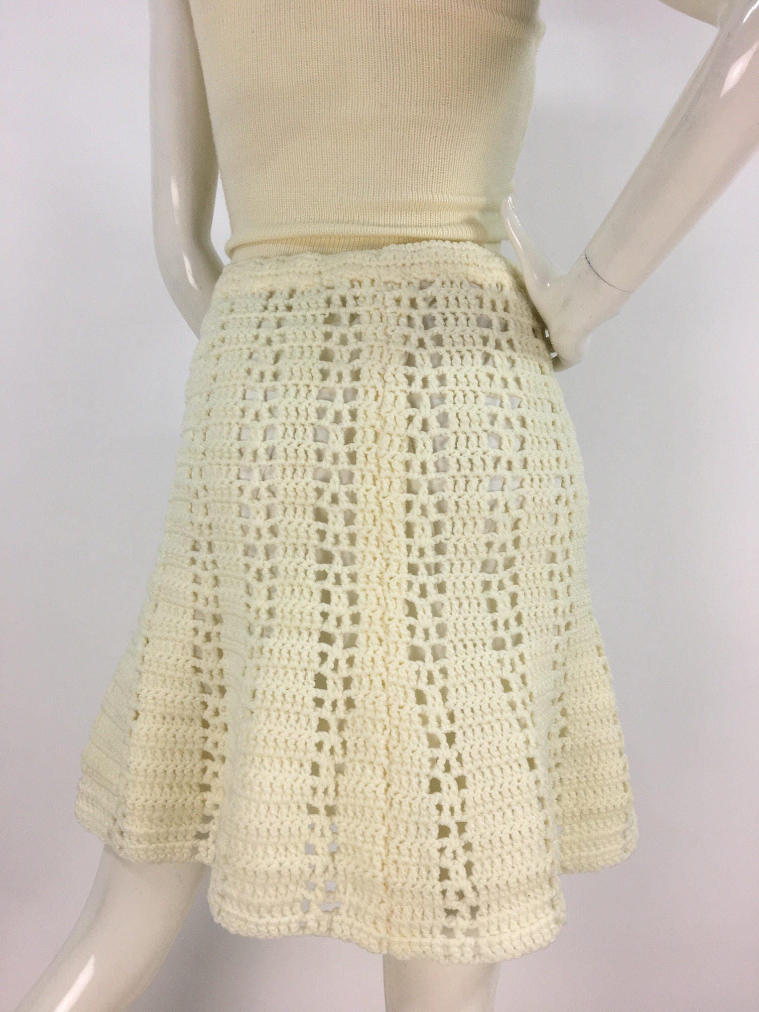 1950s Cream Crochet Skirt/50s Crochet Skirt/off White Crochet - Etsy