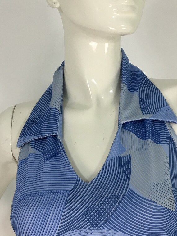 90s halter top/90s blue halter top/vintage halter