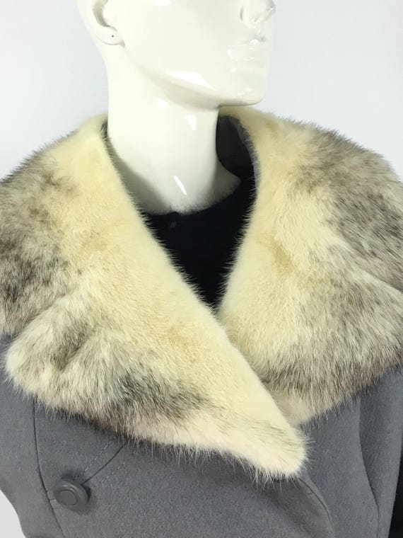 1960s mink collar coat/60s mink collar wool coat | Etsy